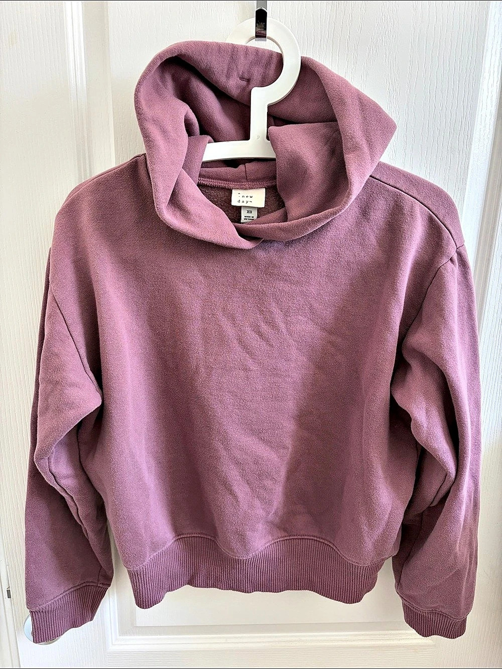 a new day Women's Cropped Hoodie Sweatshirt Pink XS